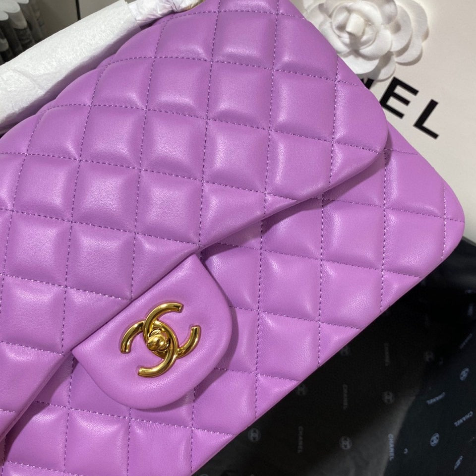 Chanel Classic Flap Jumbo In Purple Lambskin