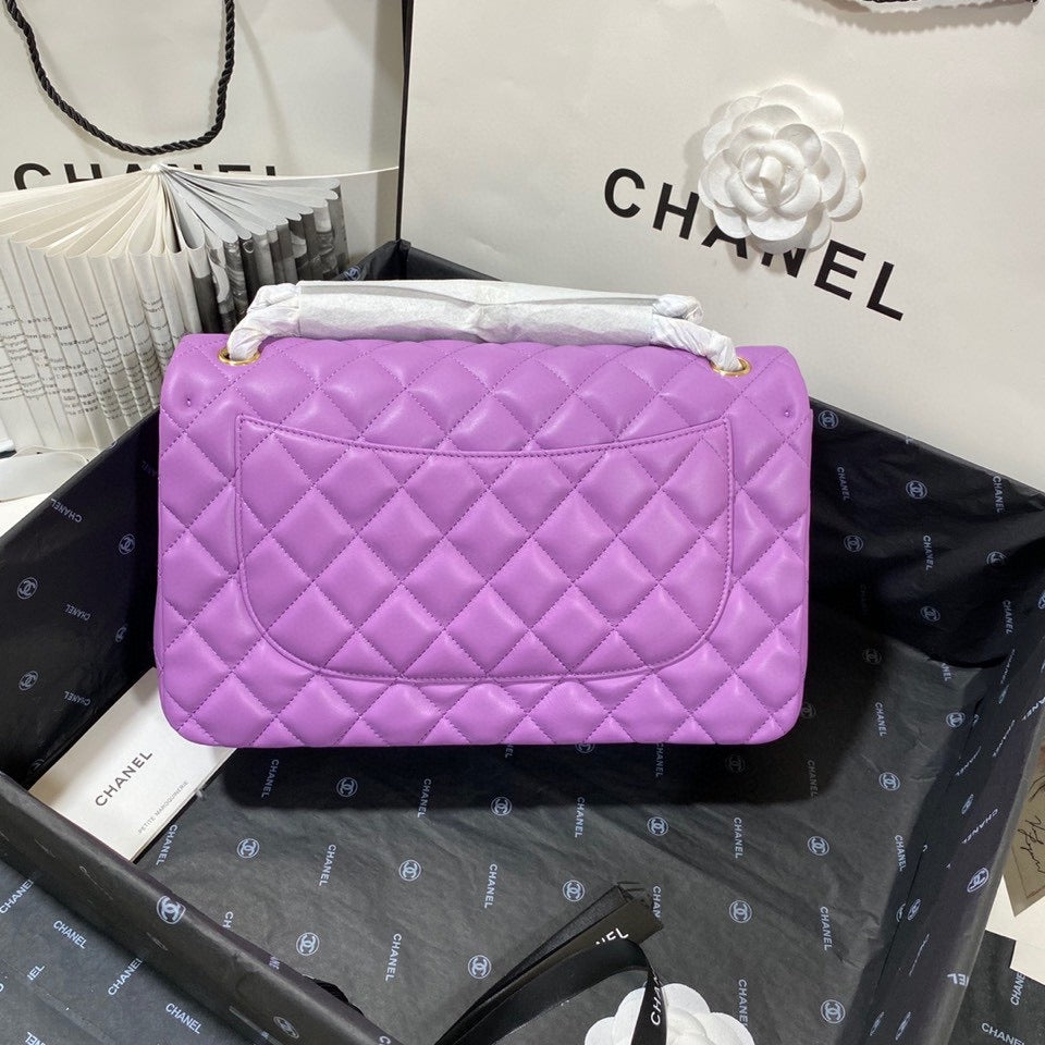 Chanel Classic Flap Jumbo In Purple Lambskin