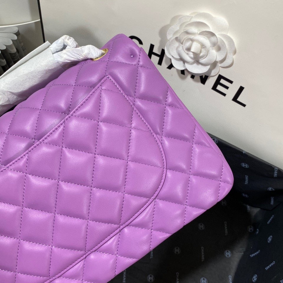 Chanel Classic Flap Jumbo In Purple Lambskin