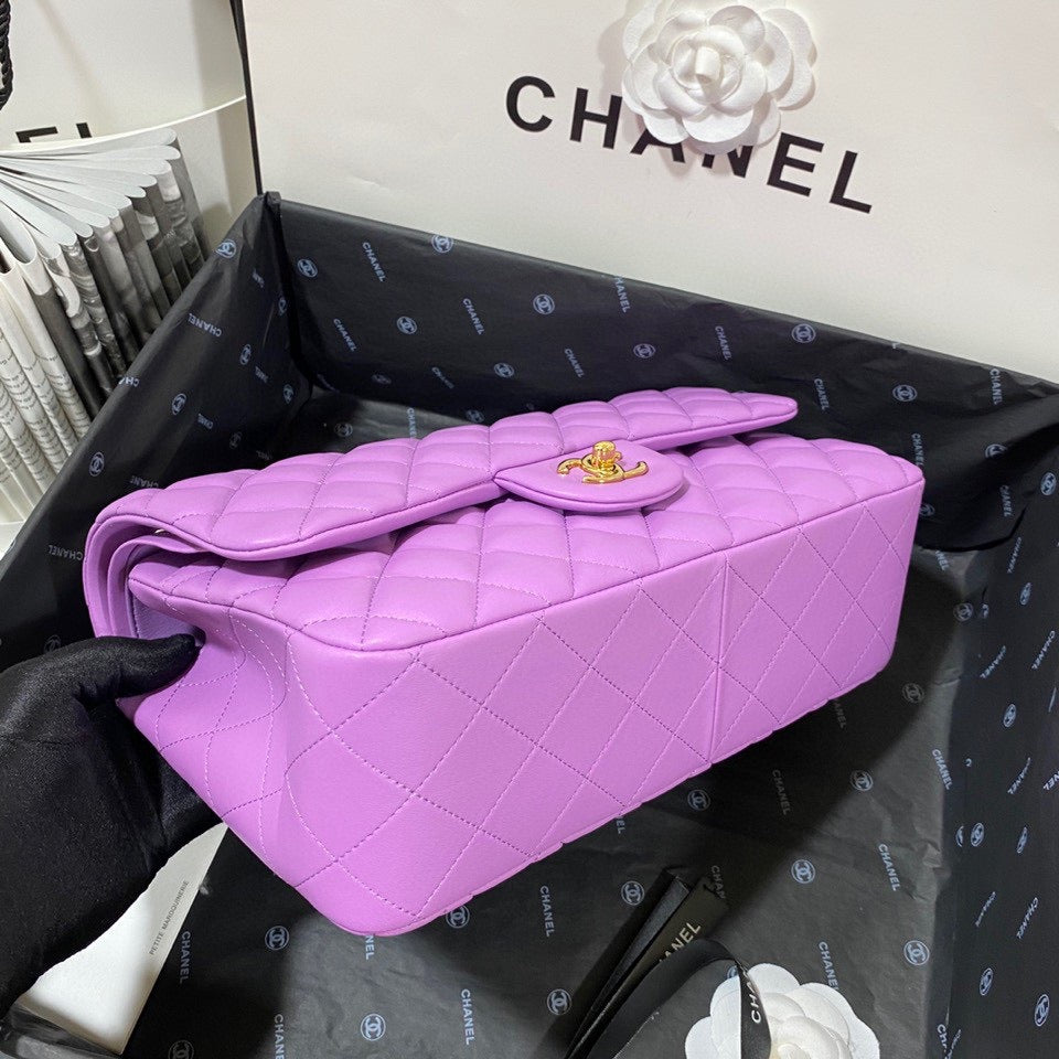 Chanel Classic Flap Jumbo In Purple Lambskin