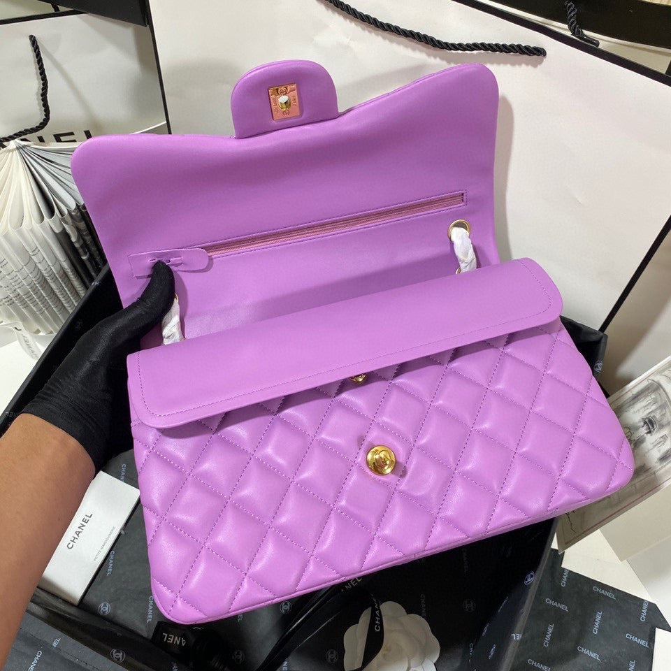 Chanel Classic Flap Jumbo In Purple Lambskin