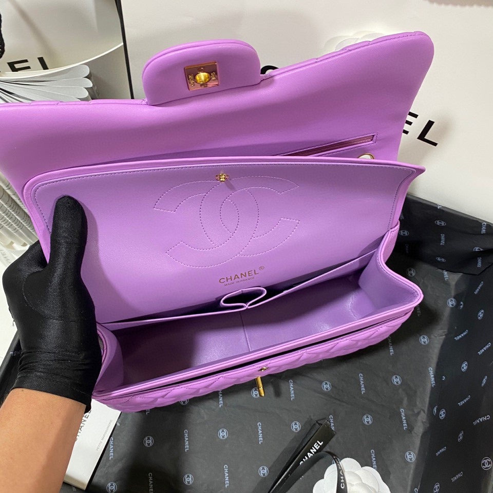 Chanel Classic Flap Jumbo In Purple Lambskin