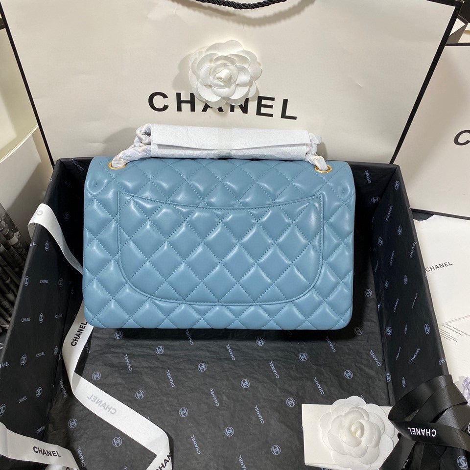 Chanel Classic Flap Jumbo In Blue Lambskin