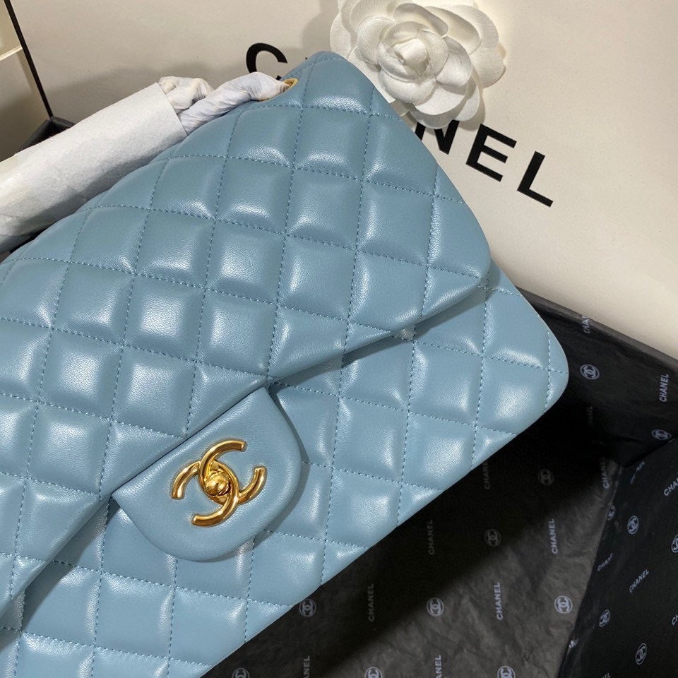 Chanel Classic Flap Jumbo In Blue Lambskin