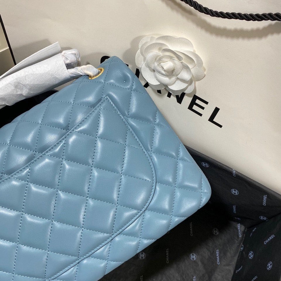 Chanel Classic Flap Jumbo In Blue Lambskin