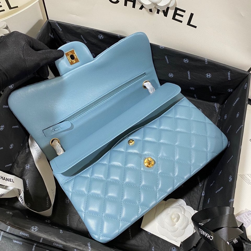 Chanel Classic Flap Jumbo In Blue Lambskin