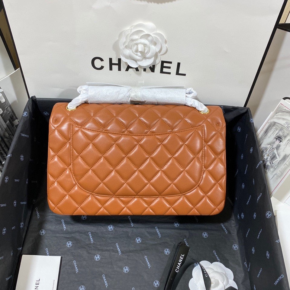 Chanel Classic Flap Jumbo In Brown Lambskin