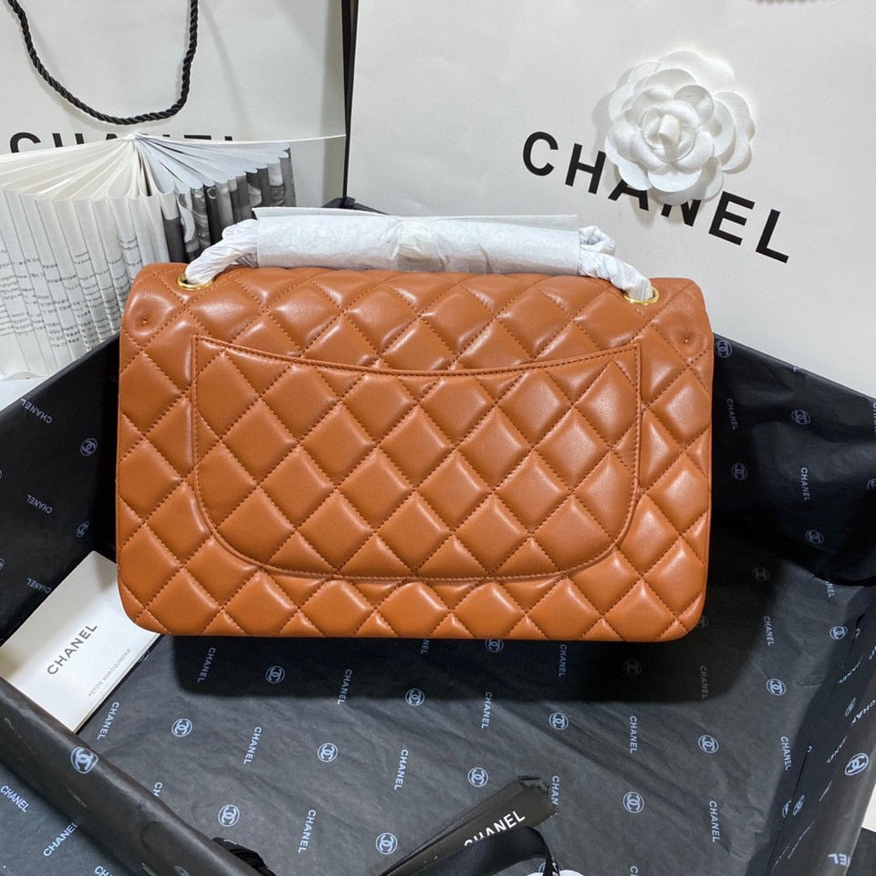 Chanel Classic Flap Jumbo In Brown Lambskin