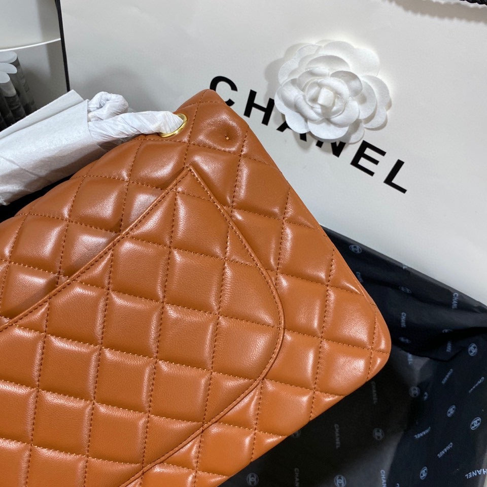 Chanel Classic Flap Jumbo In Brown Lambskin