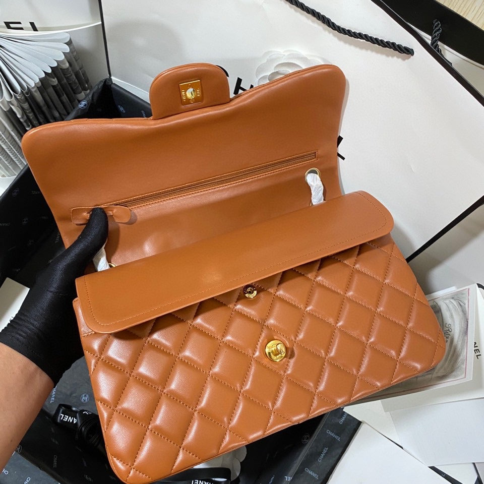 Chanel Classic Flap Jumbo In Brown Lambskin