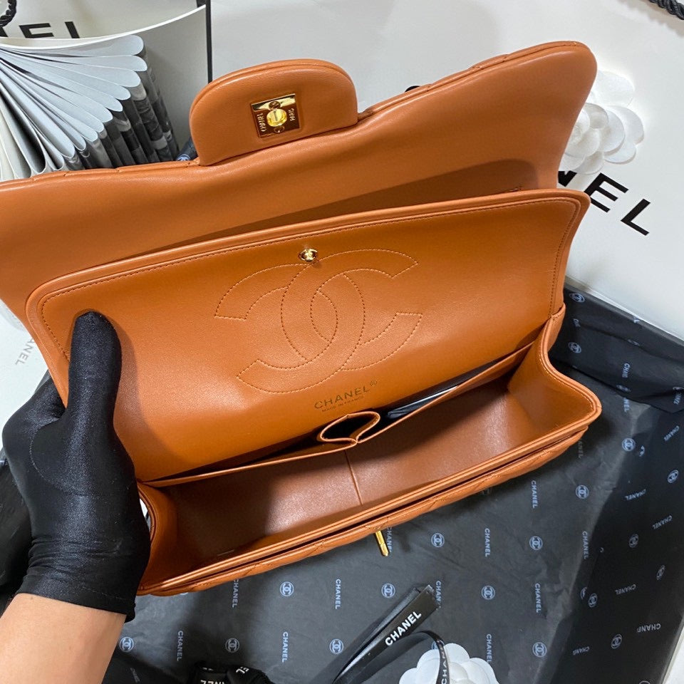 Chanel Classic Flap Jumbo In Brown Lambskin