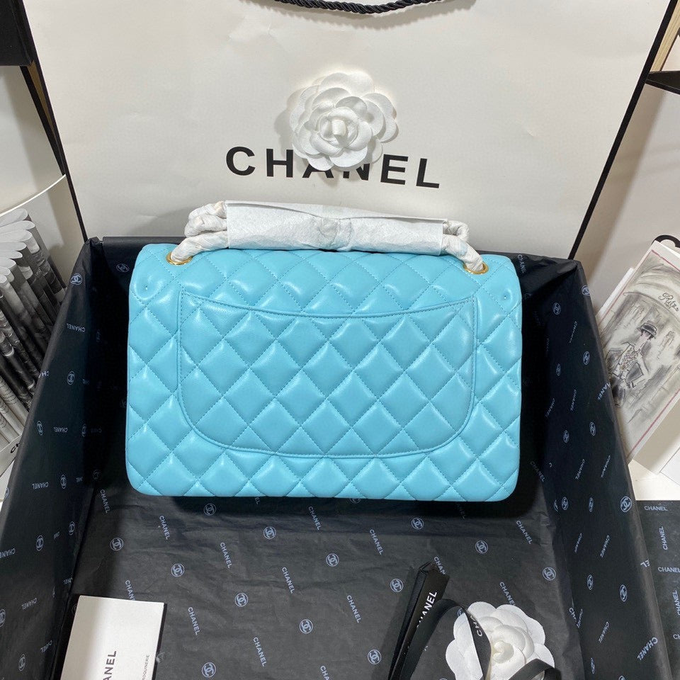 Chanel Classic Flap Jumbo In Blue Lambskin