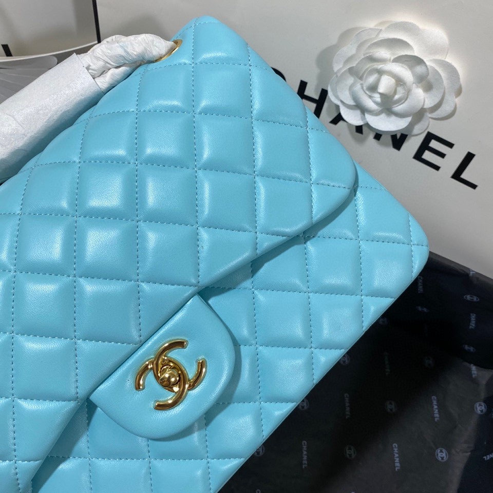 Chanel Classic Flap Jumbo In Blue Lambskin