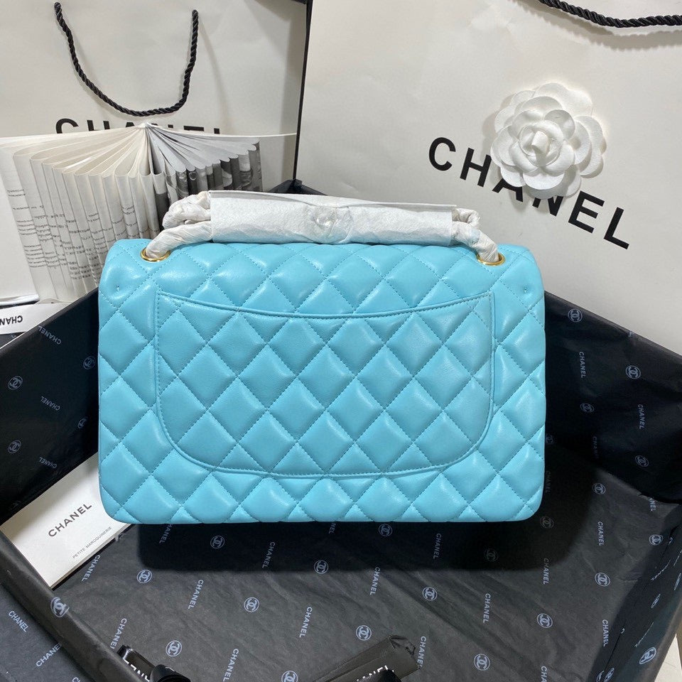 Chanel Classic Flap Jumbo In Blue Lambskin