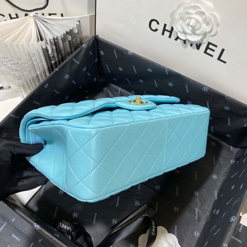 Chanel Classic Flap Jumbo In Blue Lambskin