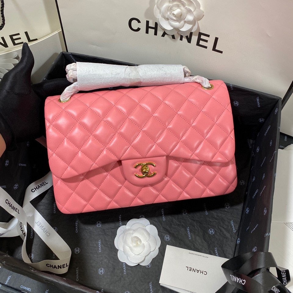 Chanel Classic Flap Jumbo In Pink Lambskin