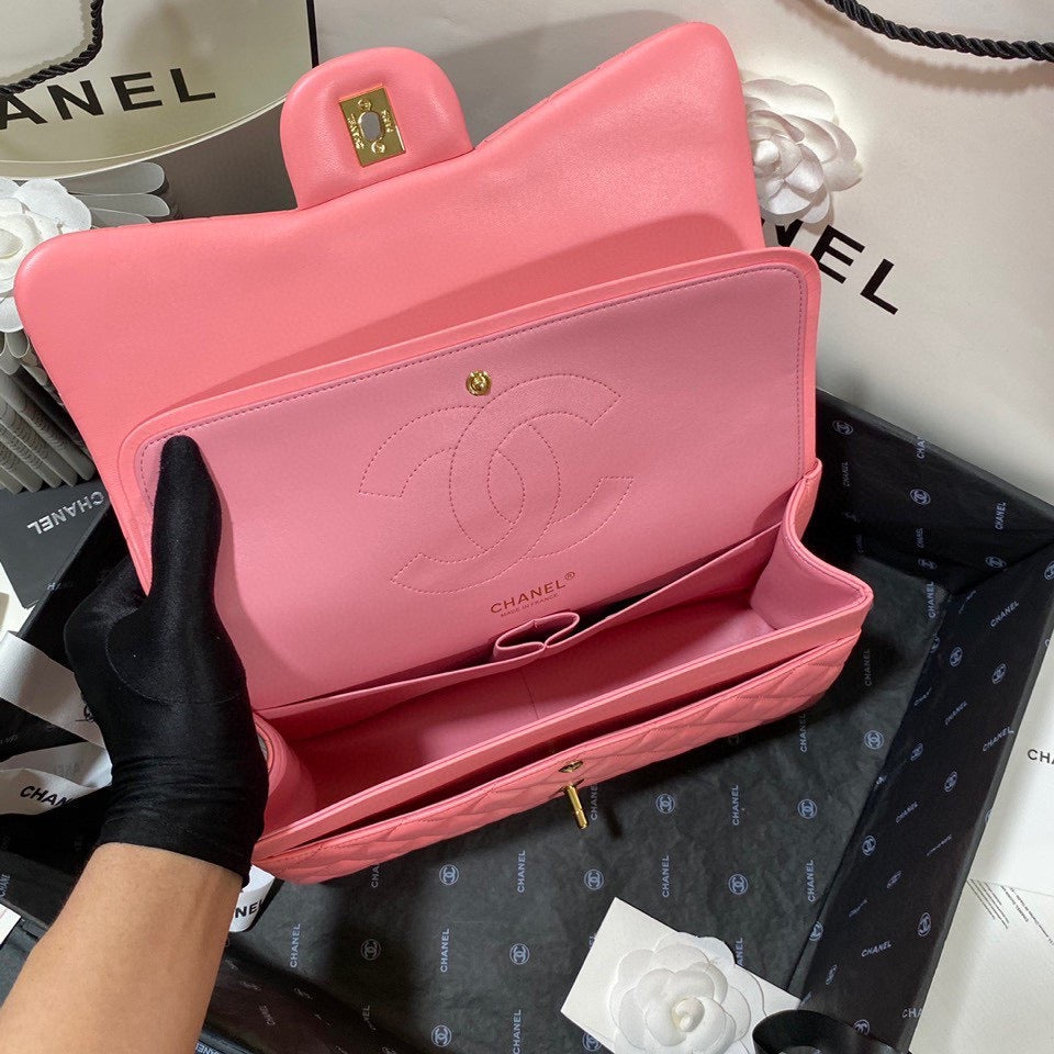 Chanel Classic Flap Jumbo In Pink Lambskin