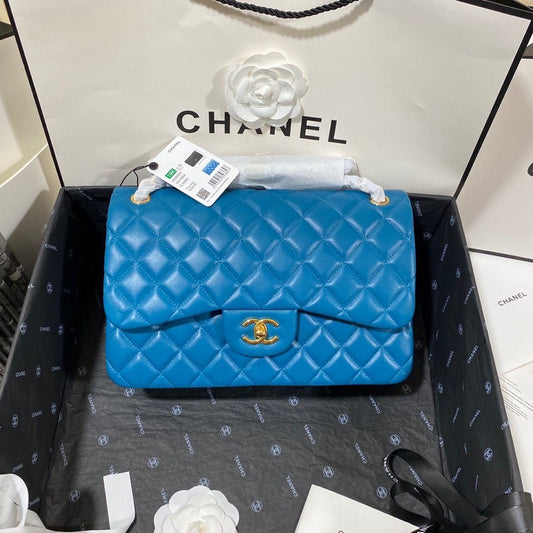 Chanel Classic Flap Jumbo In Dark Blue Lambskin