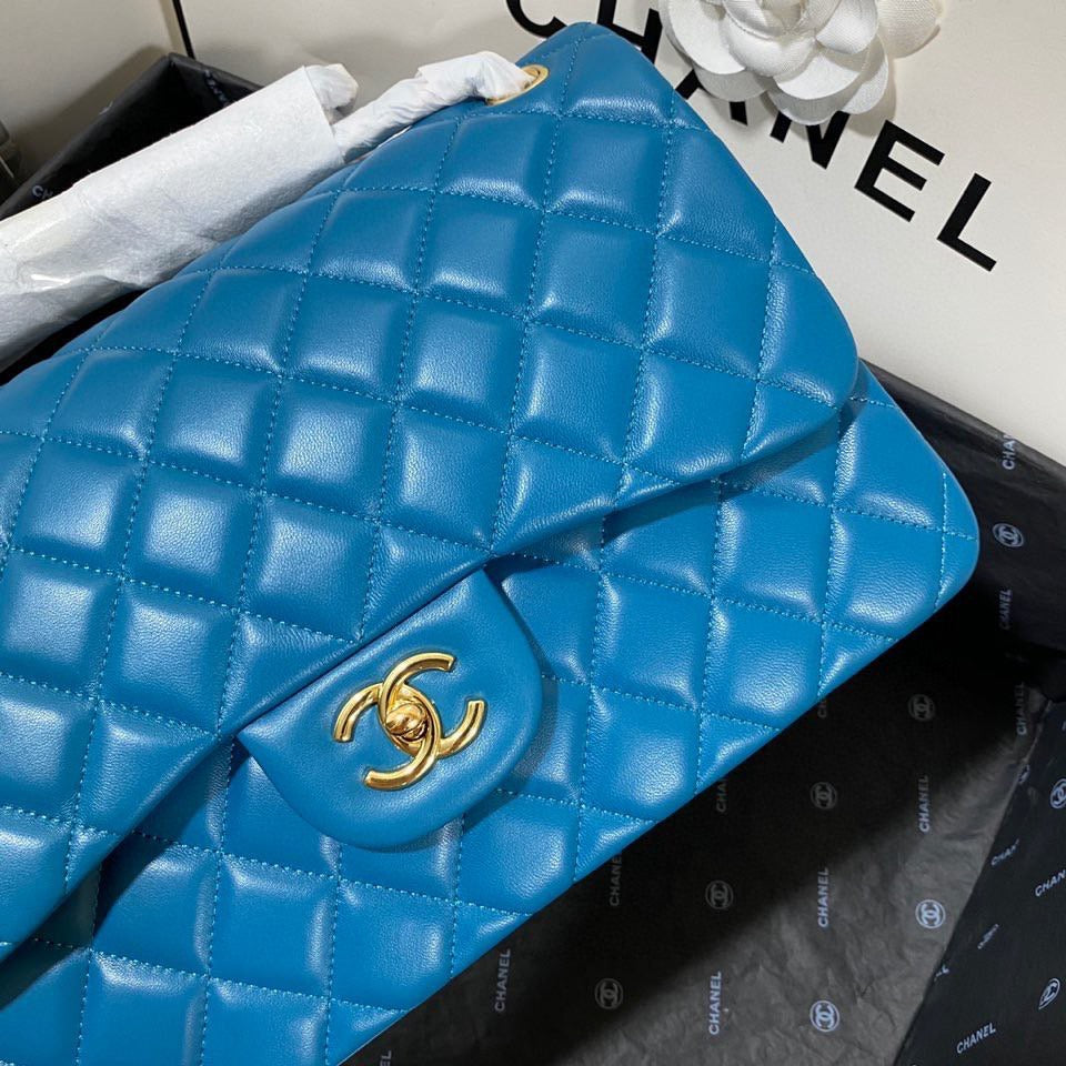 Chanel Classic Flap Jumbo In Dark Blue Lambskin