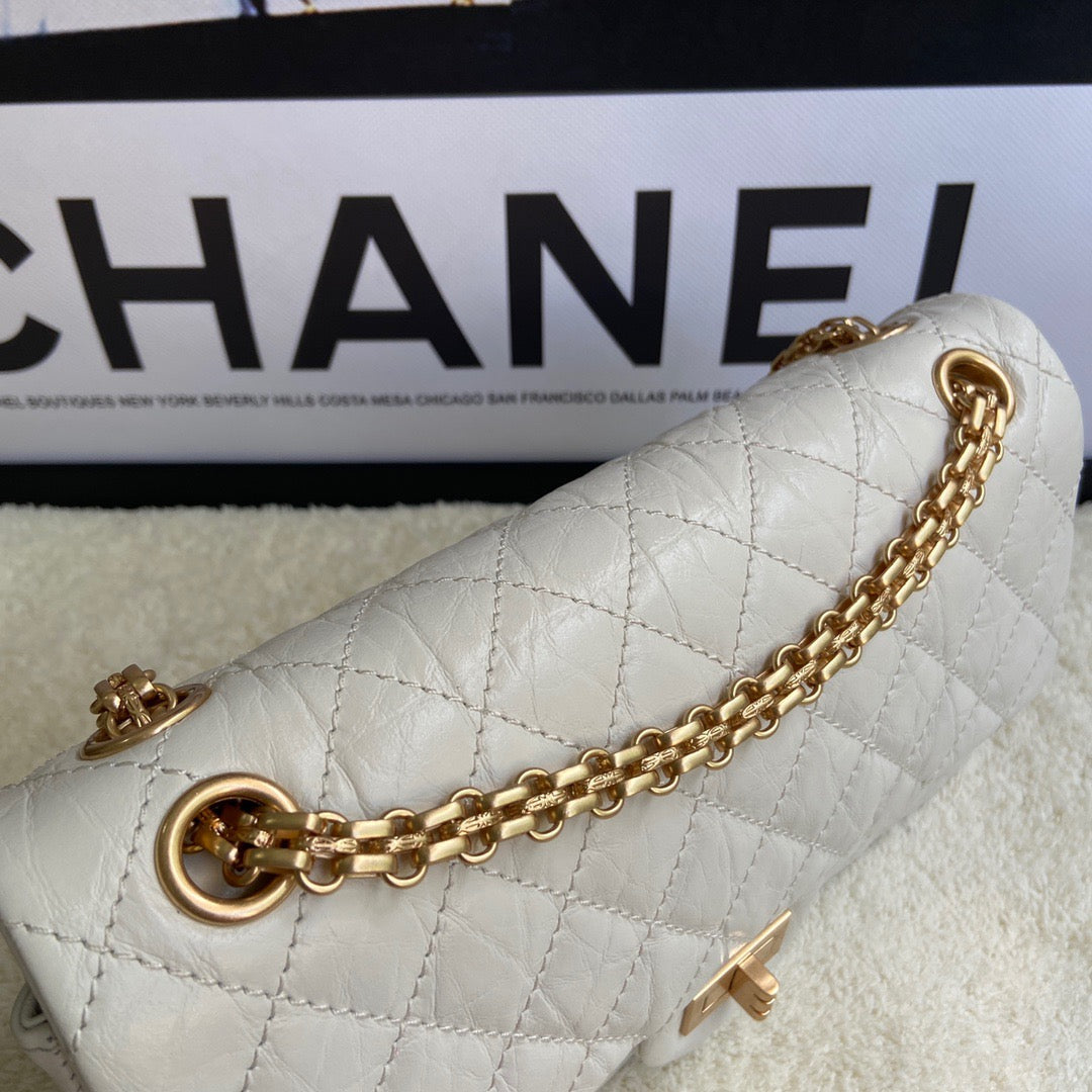 Chanel 2.55 Reissue 24 cm Flap Bag In White