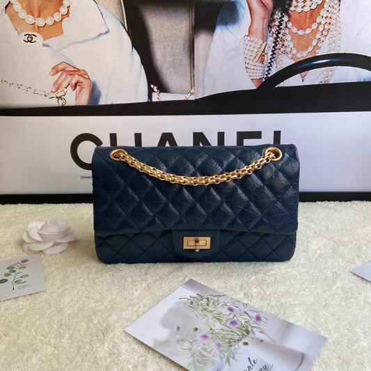 Chanel 2.55 Reissue 24 cm Flap Bag In Dark Blue