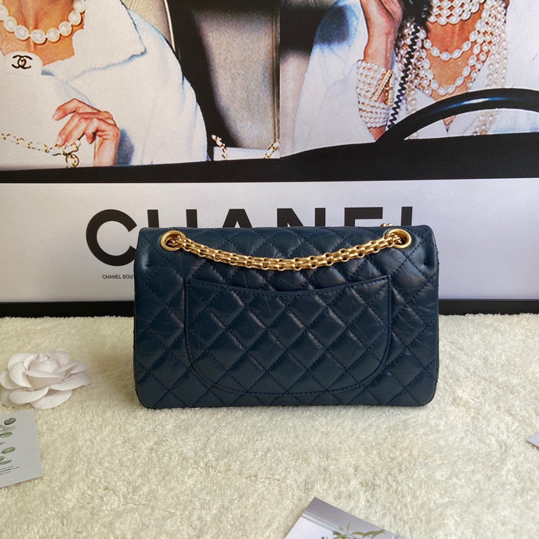 Chanel 2.55 Reissue 24 cm Flap Bag In Dark Blue