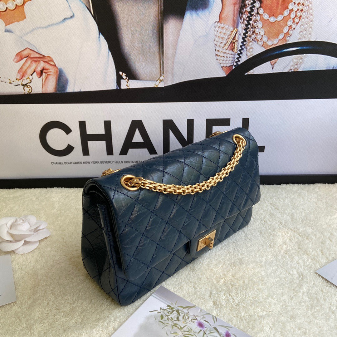 Chanel 2.55 Reissue 24 cm Flap Bag In Dark Blue