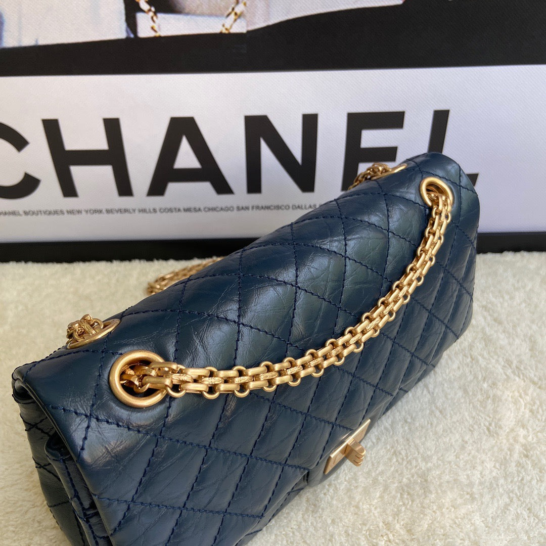 Chanel 2.55 Reissue 24 cm Flap Bag In Dark Blue