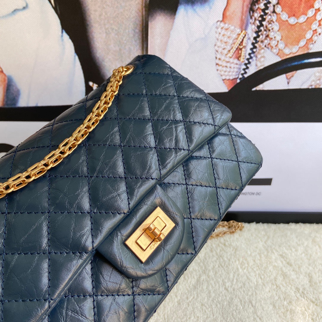 Chanel 2.55 Reissue 24 cm Flap Bag In Dark Blue