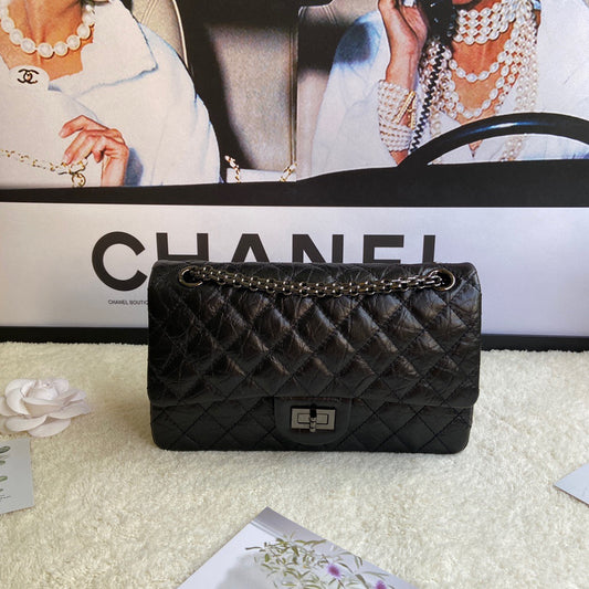 Chanel 2.55 Reissue 24 cm Flap Bag In Black