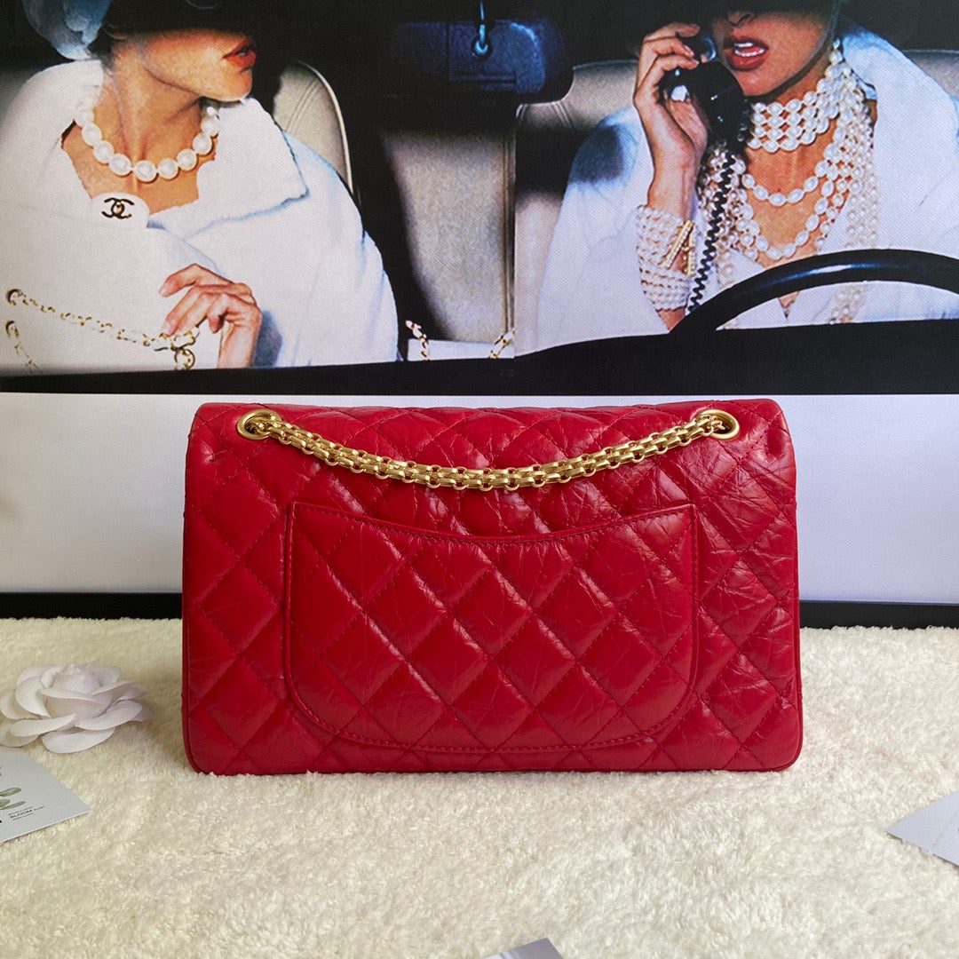 Chanel 2.55 Reissue 28 cm Flap Bag In Red