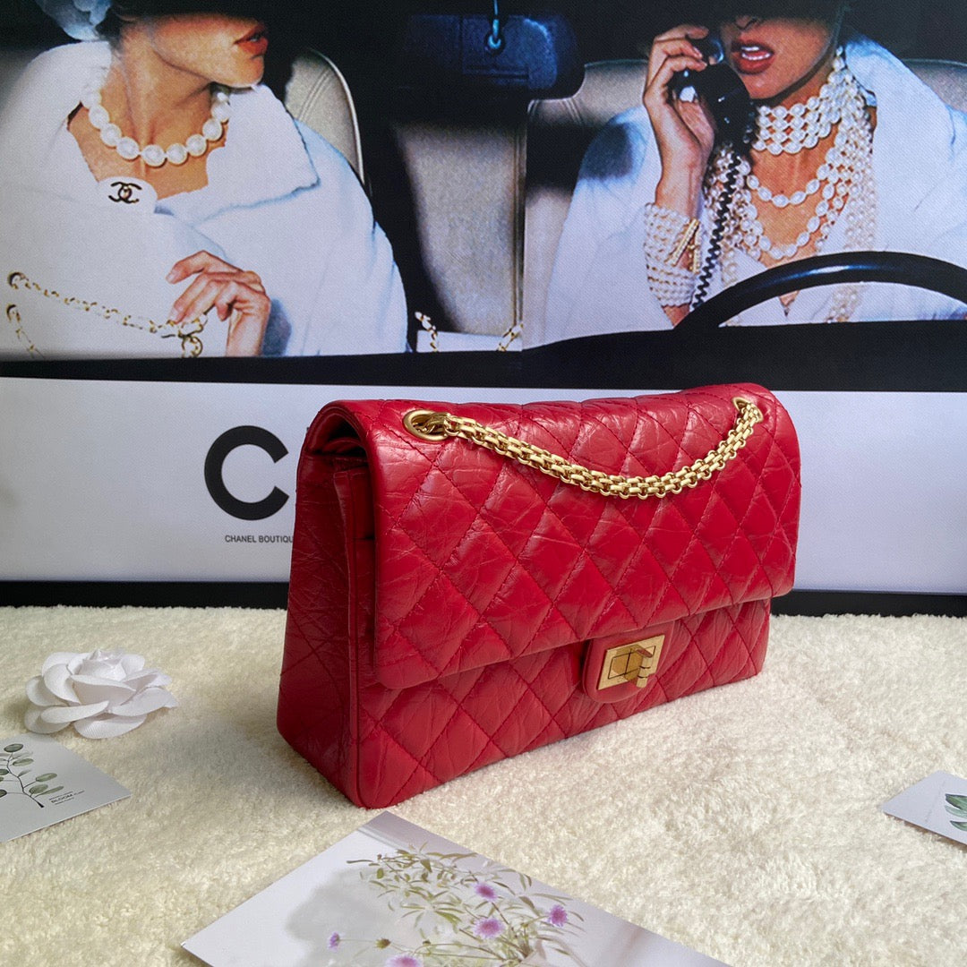 Chanel 2.55 Reissue 28 cm Flap Bag In Red