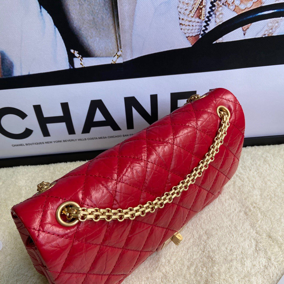 Chanel 2.55 Reissue 28 cm Flap Bag In Red