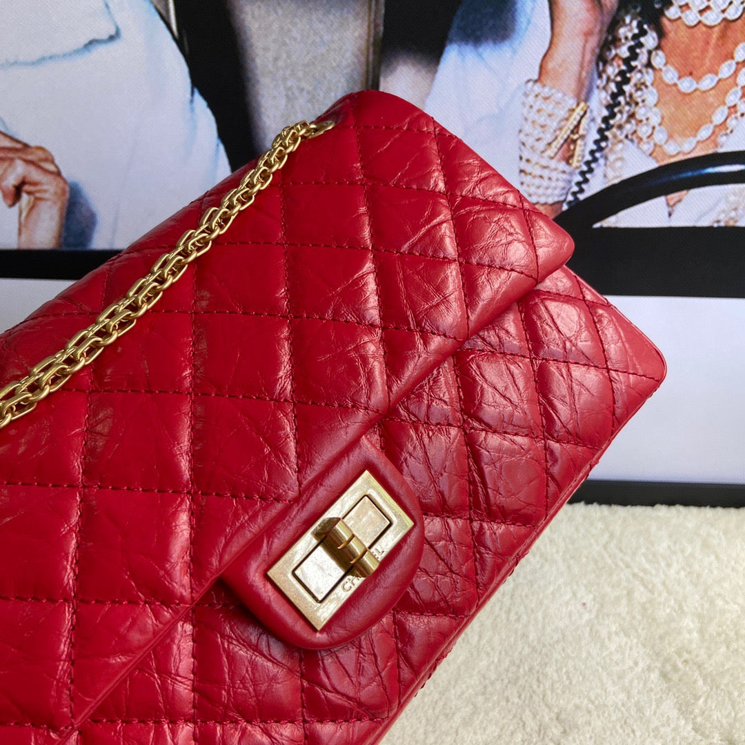 Chanel 2.55 Reissue 28 cm Flap Bag In Red