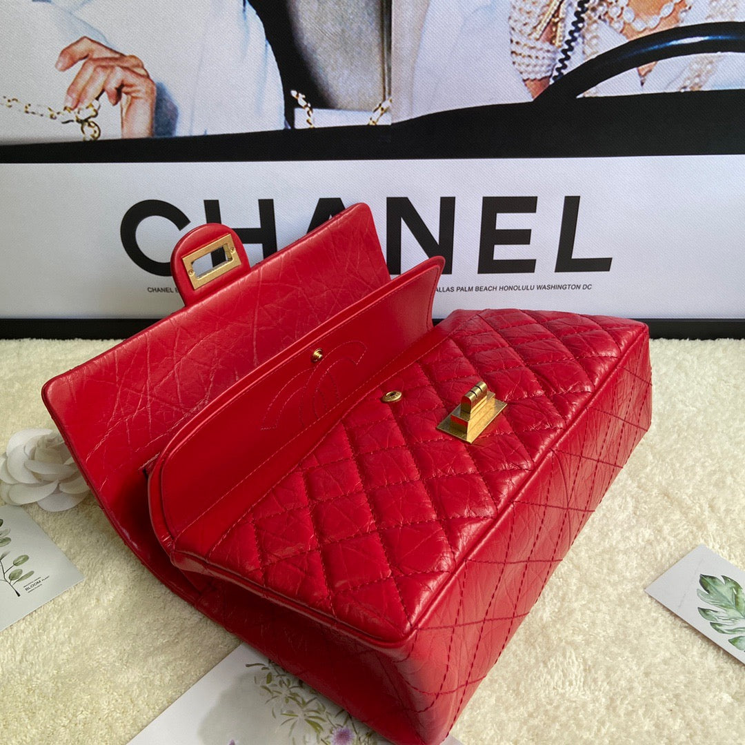 Chanel 2.55 Reissue 28 cm Flap Bag In Red