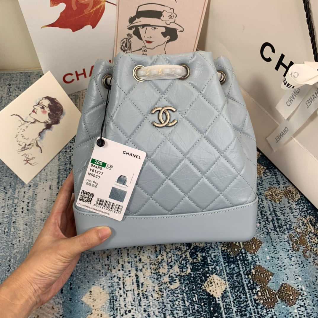 Chanel Backpack In Blue Calfskin Leather