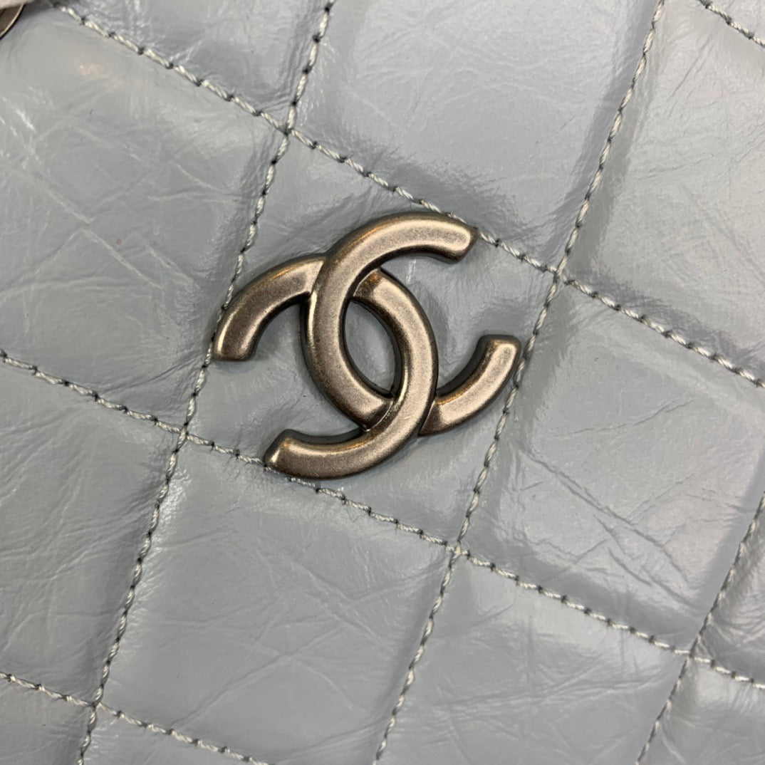 Chanel Backpack In Blue Calfskin Leather