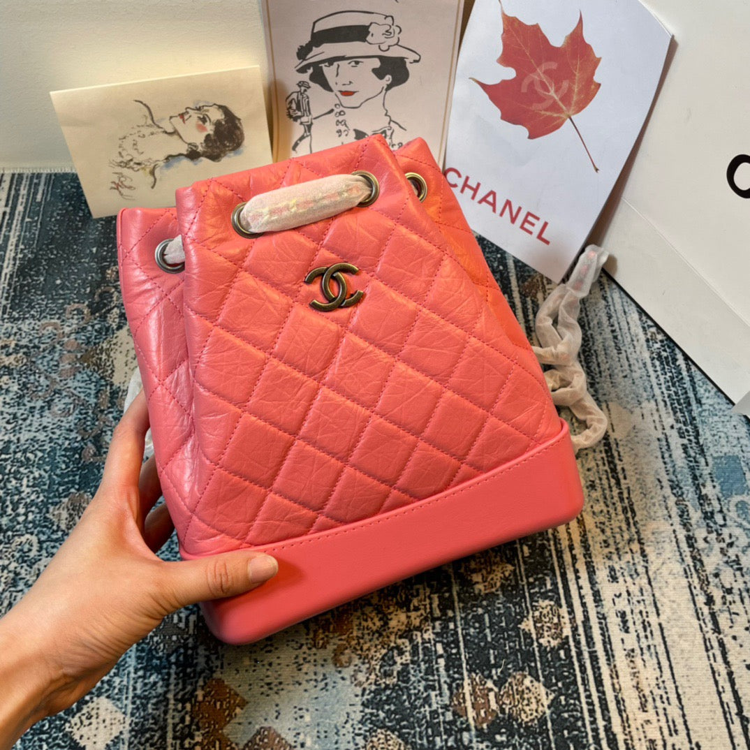 Chanel Backpack In Pink Calfskin Leather