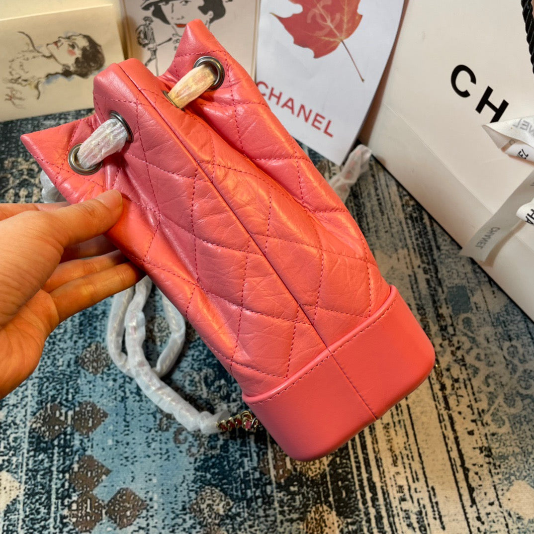 Chanel Backpack In Pink Calfskin Leather