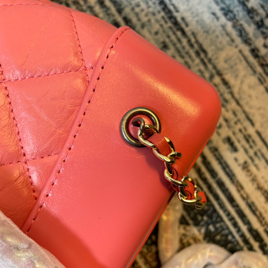 Chanel Backpack In Pink Calfskin Leather