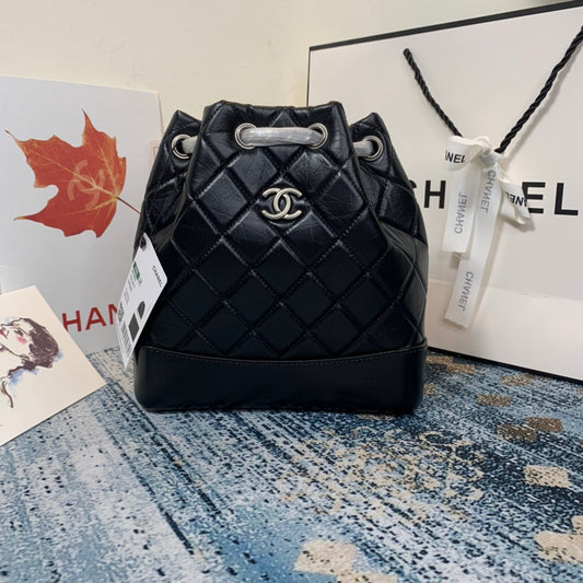 Chanel Backpack In Black Calfskin Leather