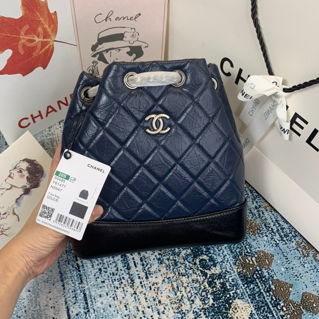 Chanel Backpack In Dark Blue Calfskin Leather