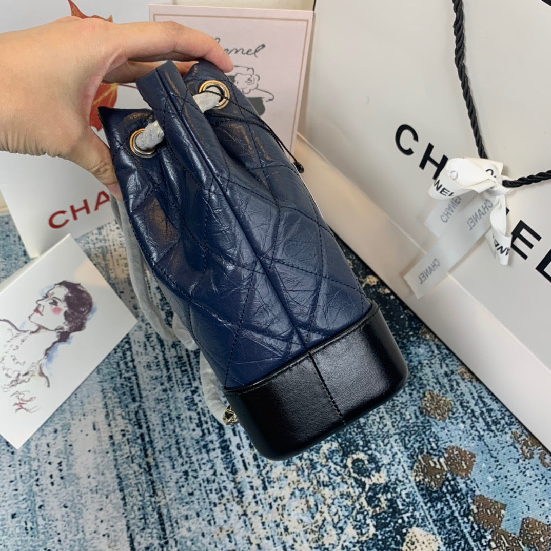 Chanel Backpack In Dark Blue Calfskin Leather