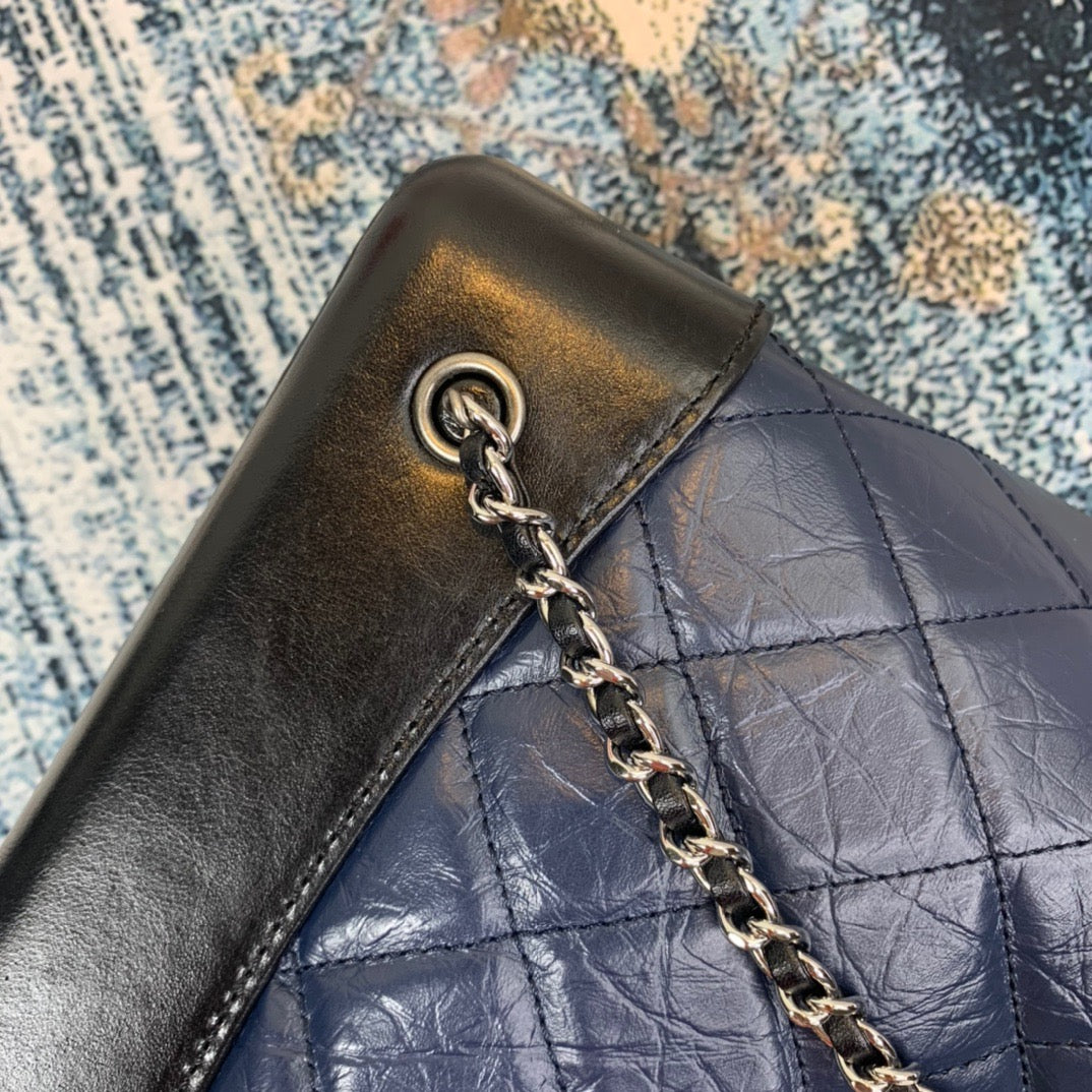 Chanel Backpack In Dark Blue Calfskin Leather