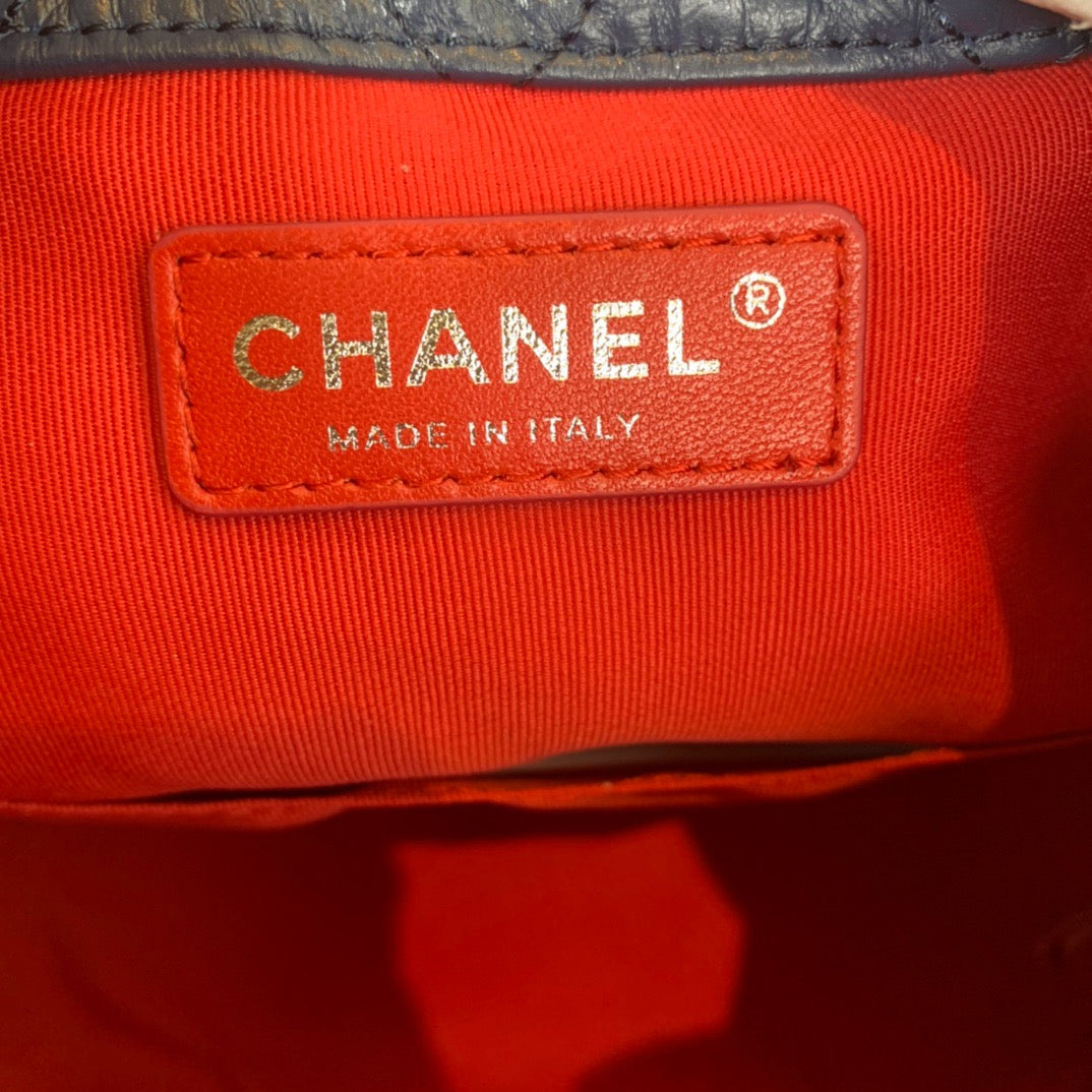 Chanel Backpack In Dark Blue Calfskin Leather