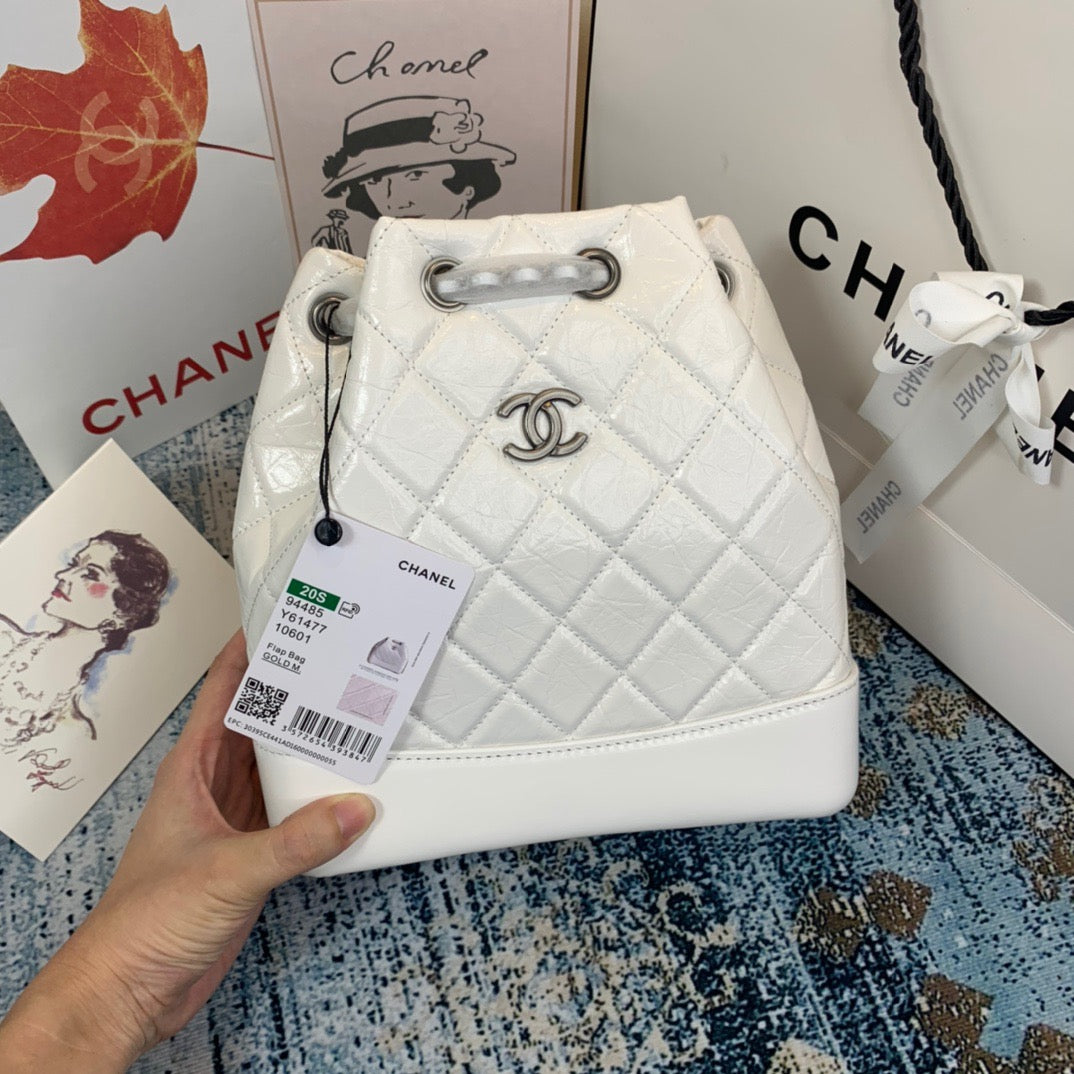 Chanel Backpack In White Calfskin Leather