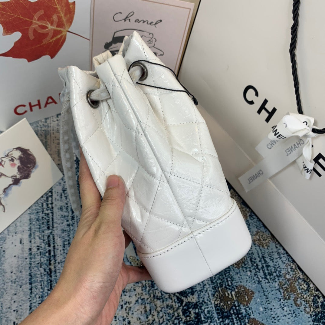 Chanel Backpack In White Calfskin Leather