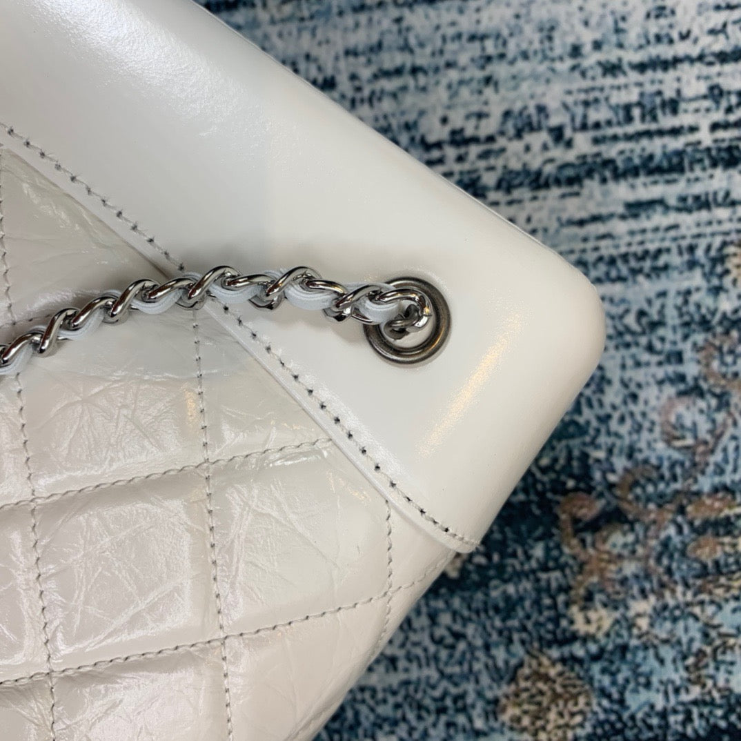 Chanel Backpack In White Calfskin Leather