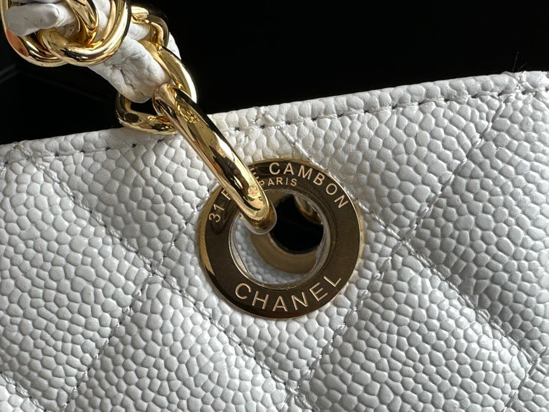 CHANEL Grand Shopping Tote In White