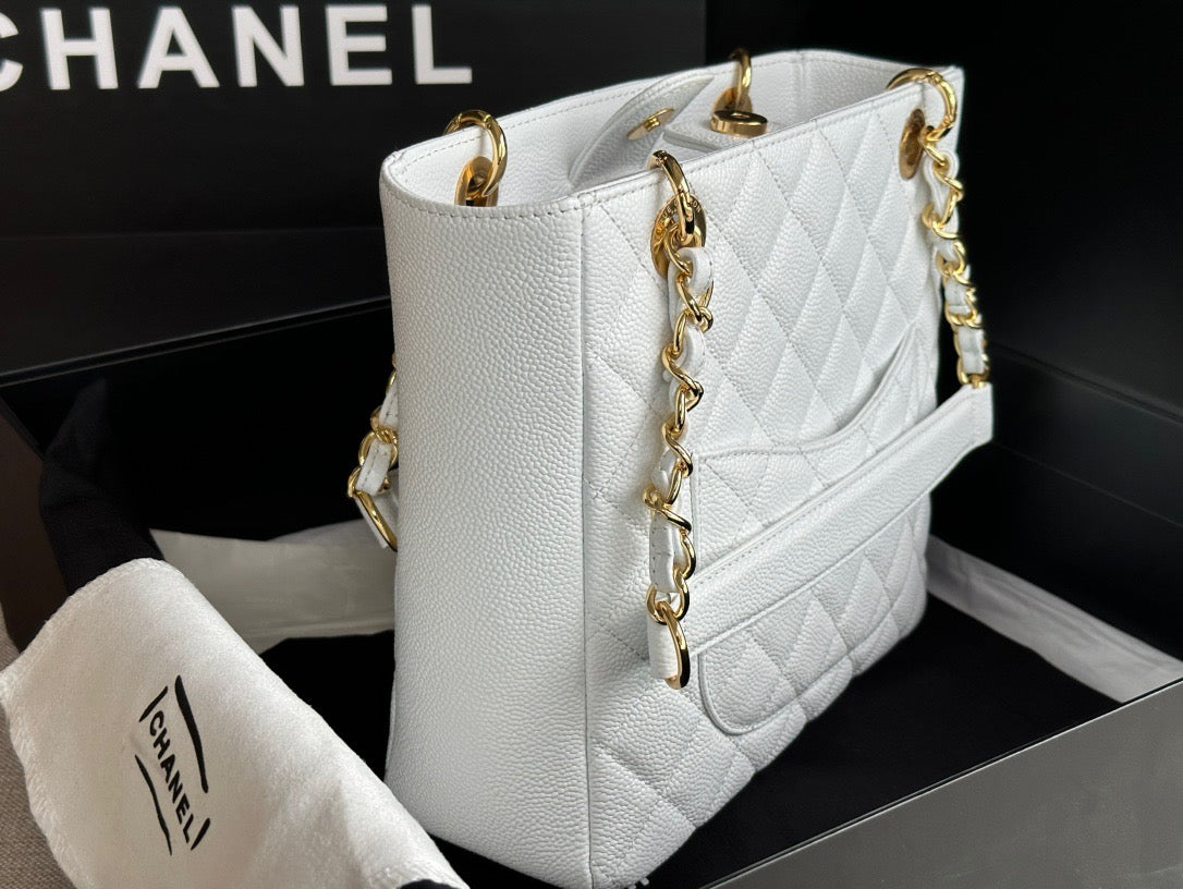 CHANEL Grand Shopping Tote In White